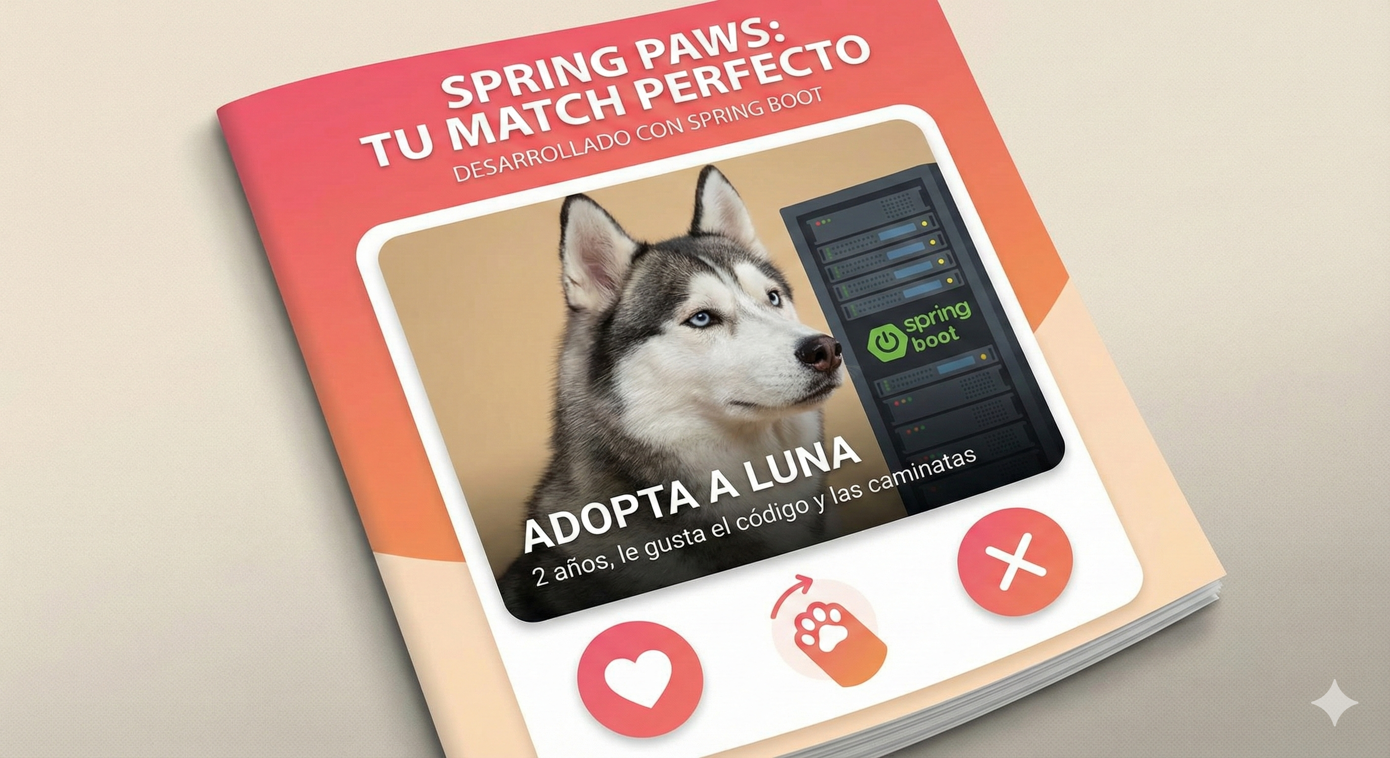 Captura de pantalla de la aplicación de adopción de perros