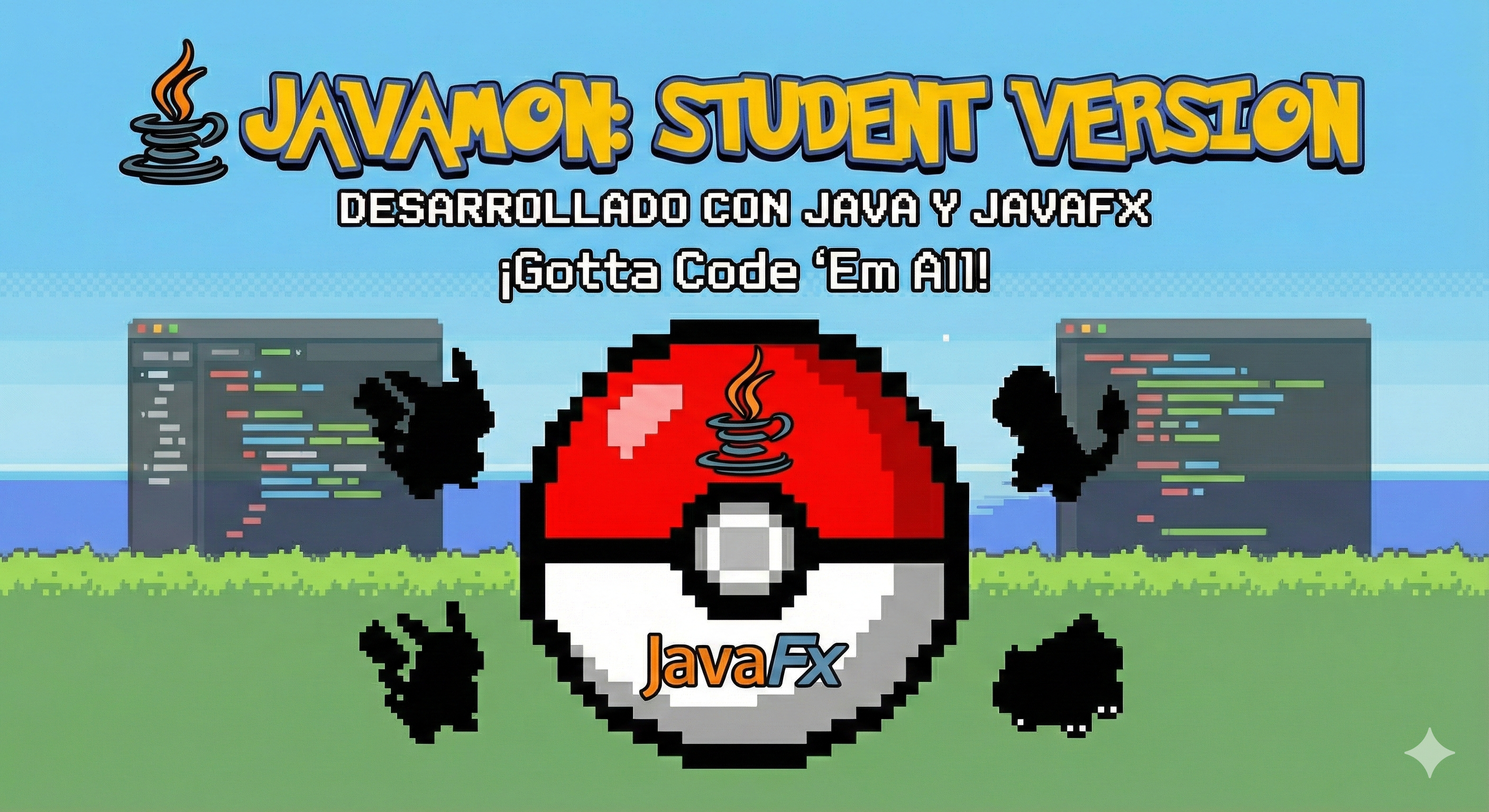 Captura de pantalla del juego de Pokémon desarrollado en Java